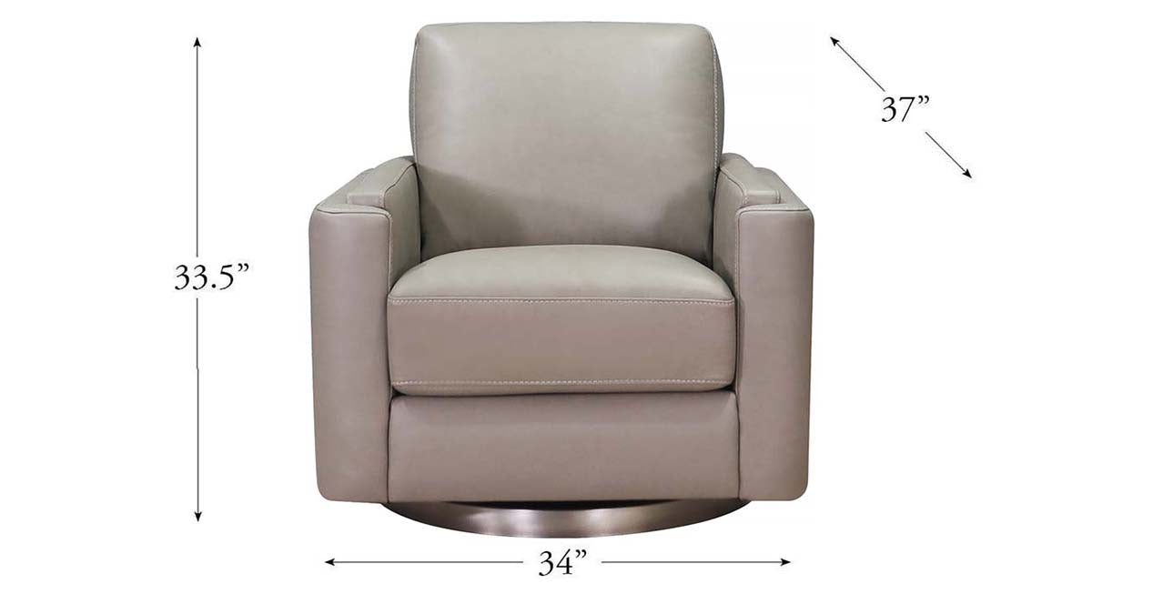 Elm Swivel Leather Chair